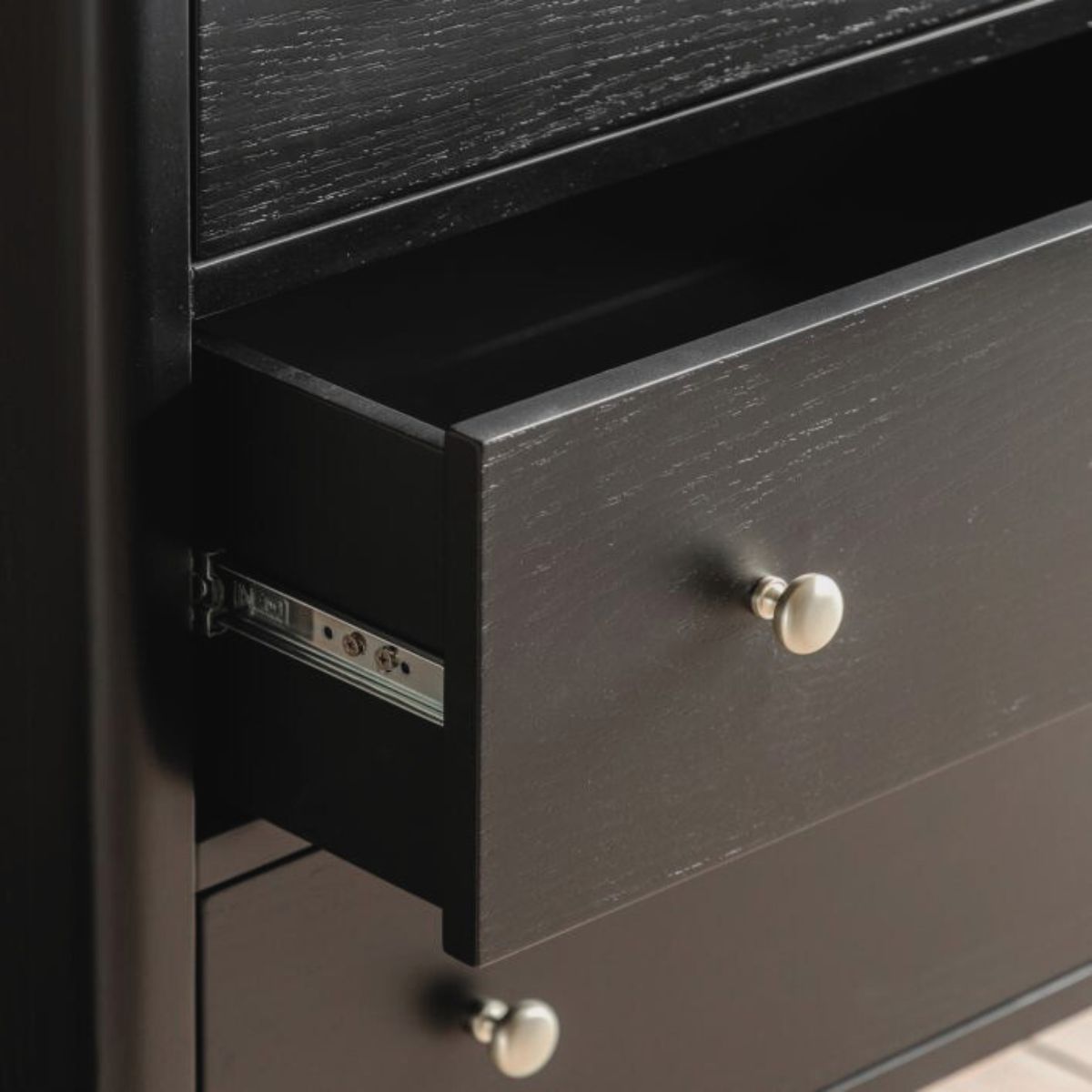 Alvar Black 3 Drawer Chest of Drawers | Mallet & Plane
