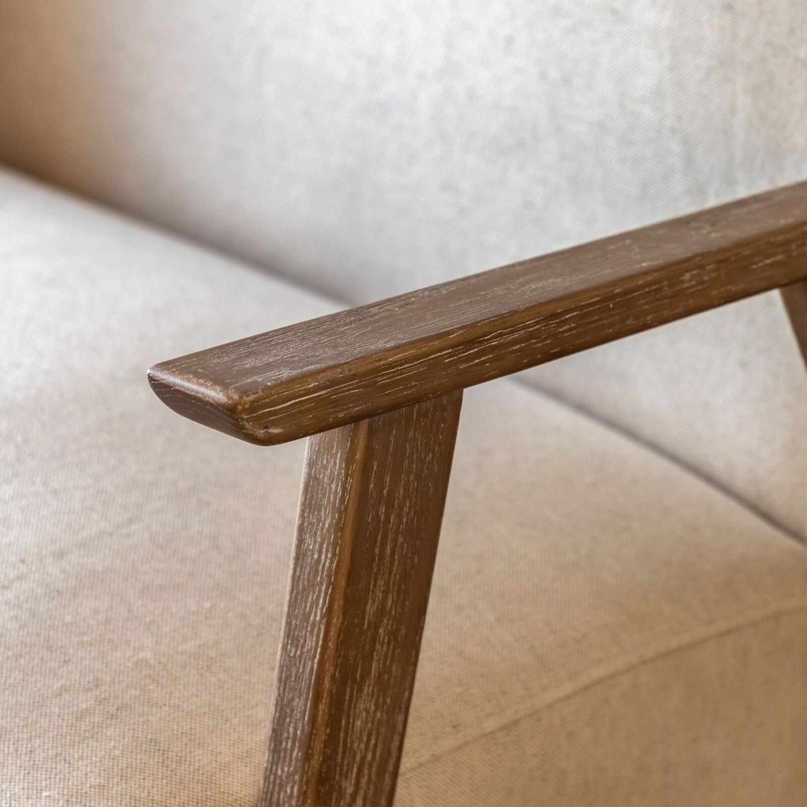 Barret mid century style 2 seat sofa in natural linen | malletandplane.com