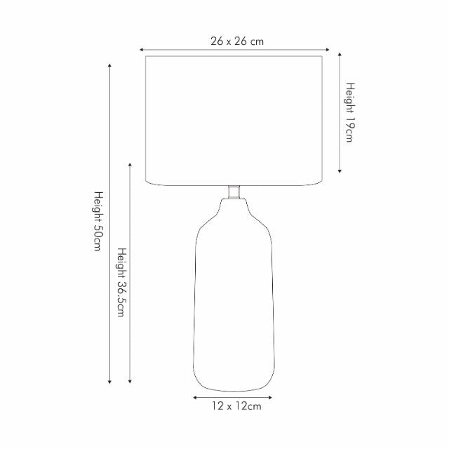 BJORN Blue-Grey Ombre Ceramic Table Lamp – Cream Textured Shade