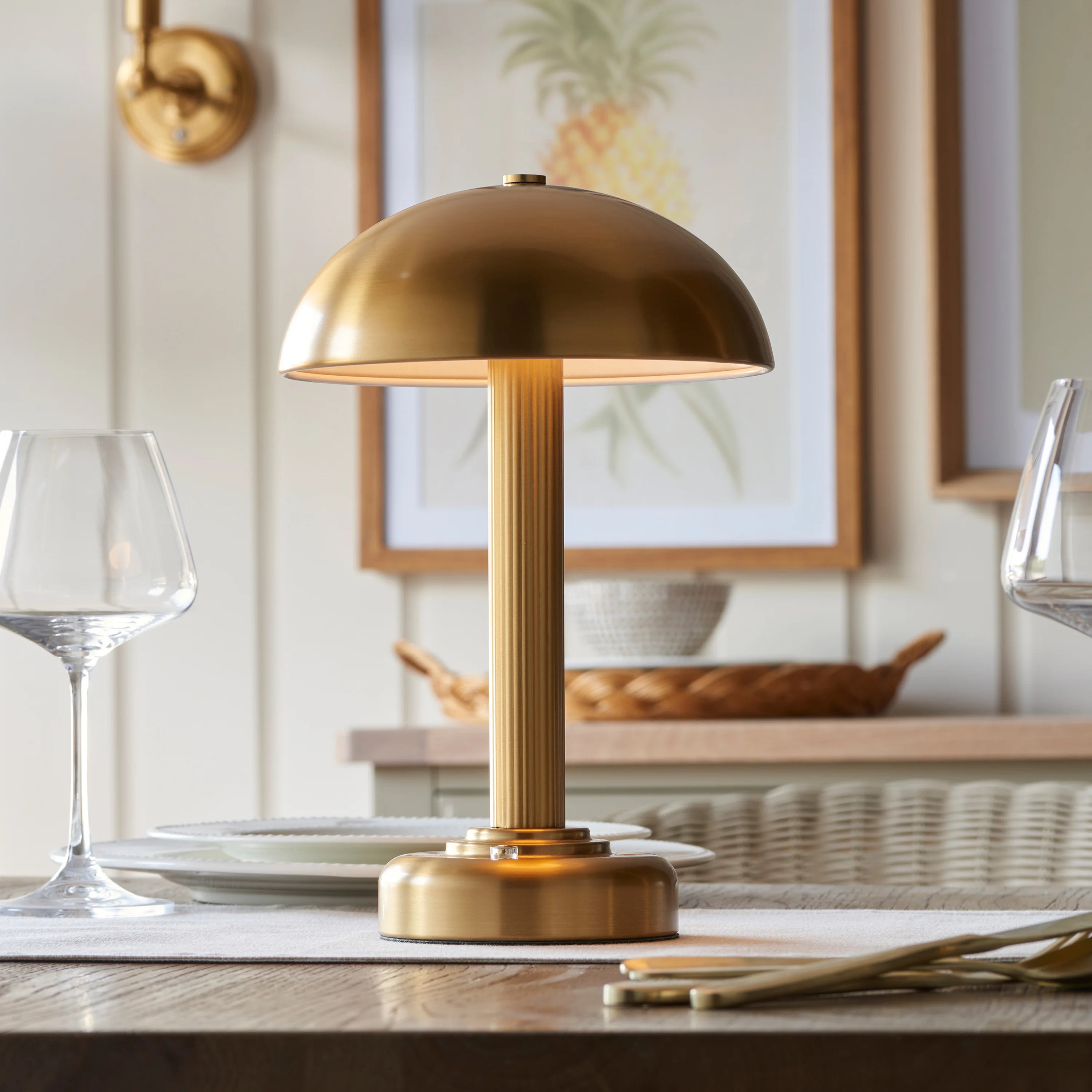 Rechargeable Bedside Lamp – Cordless – Bridport Warm Brass