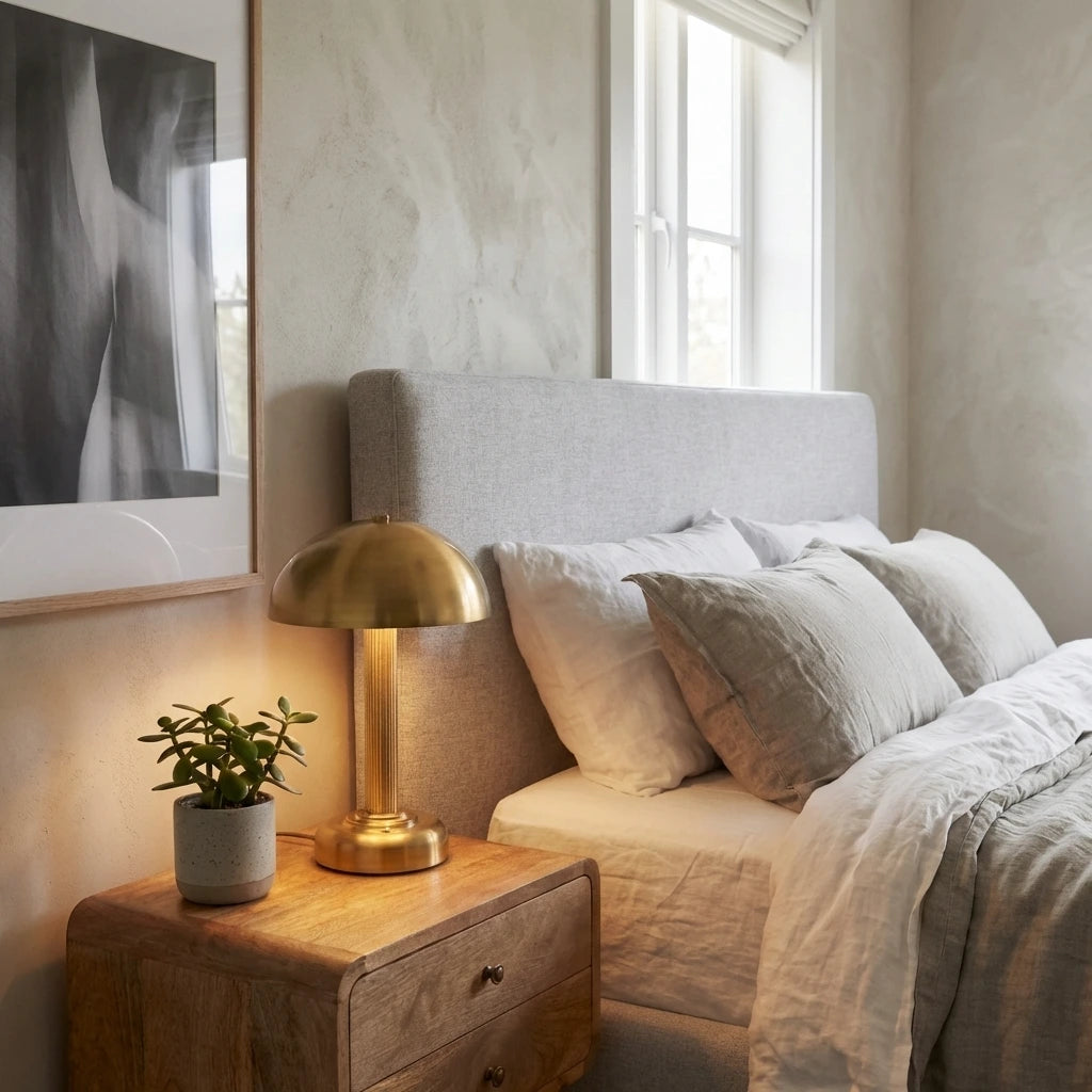 Rechargeable Bedside Lamp – Cordless – Bridport Warm Brass