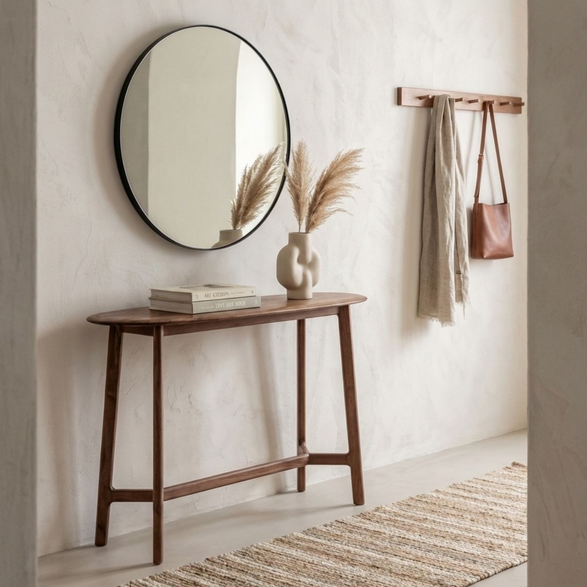 FITZ 100cm Round Wall Mirror with Slim Black Metal Frame