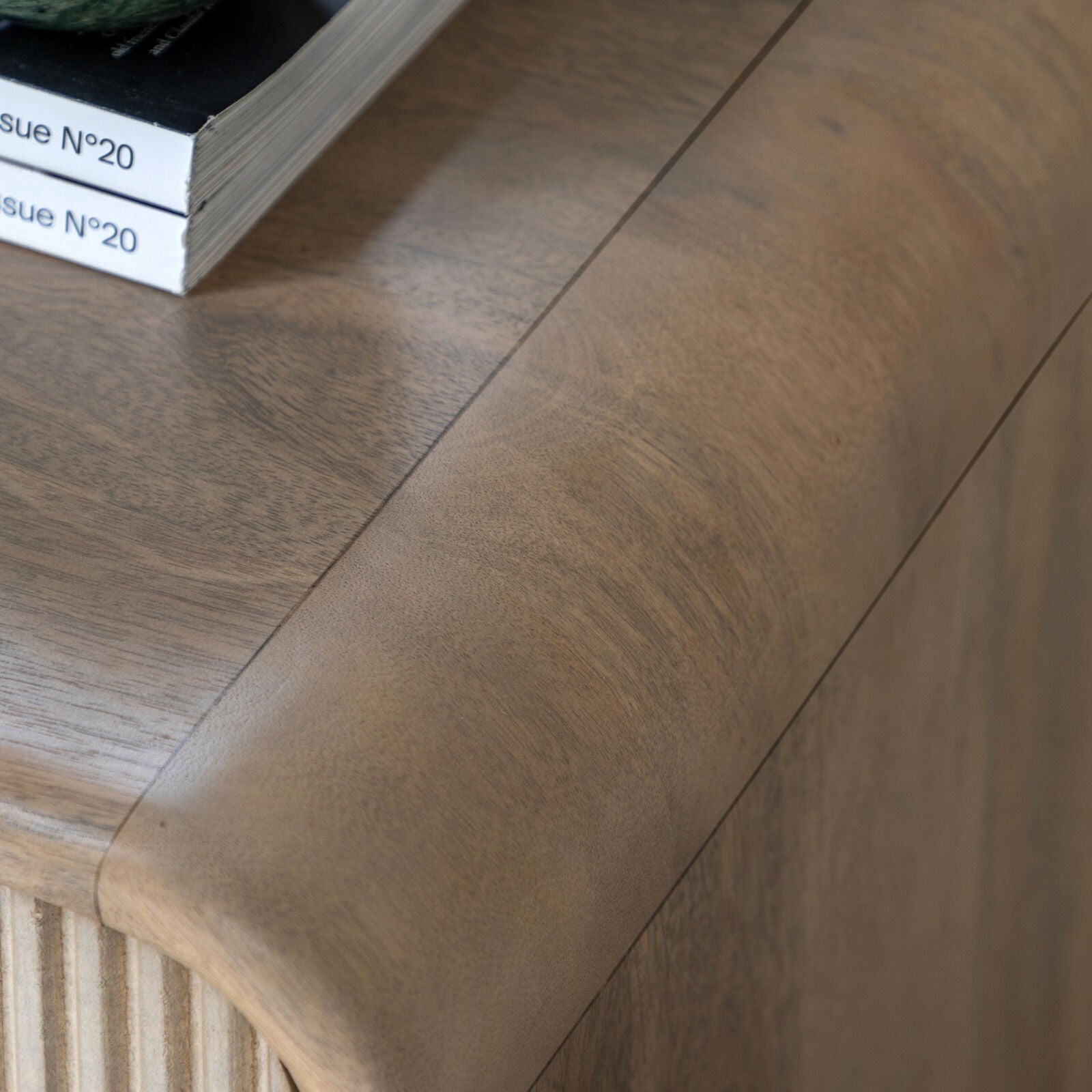 COLONNA mango 3 drawer chest of drawers with fluted details and brass hardware | malletandplane.com