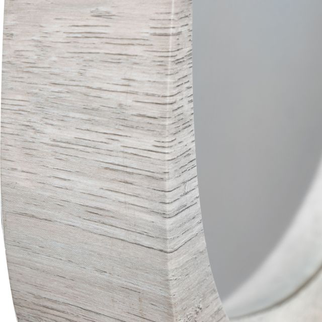 CONRAD Grey Oak Wood Veneer Curved Wall Mirror | malletandplane.com