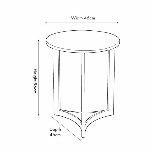 EINAR Side Table – White Marble Top & Curved Black Metal Frame | malletandplane.com