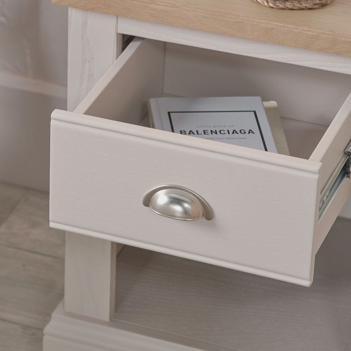 ELDEN Parchment & Oak Bedside Table | malletandplane.com