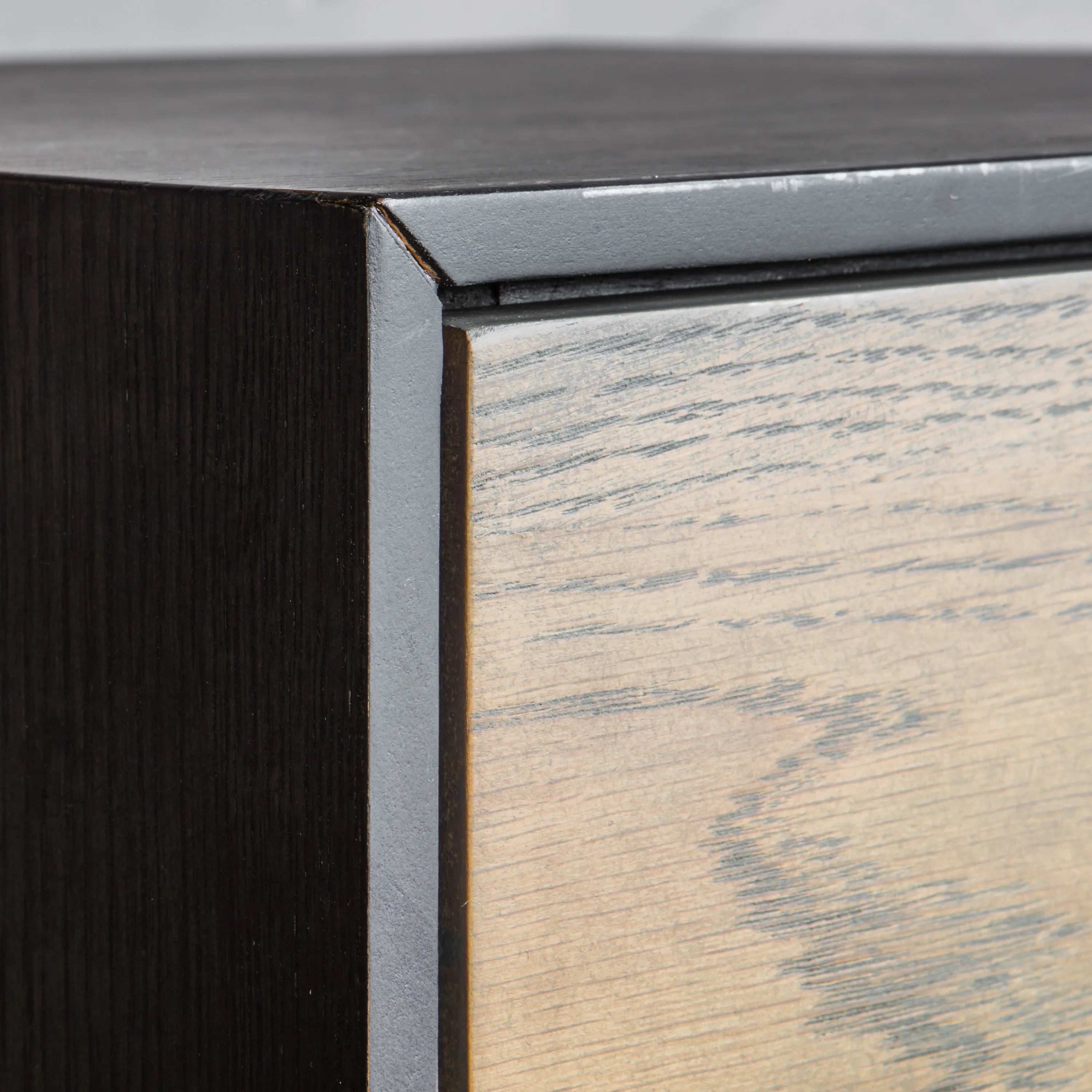 Kenton black oak 1 drawer bedside table