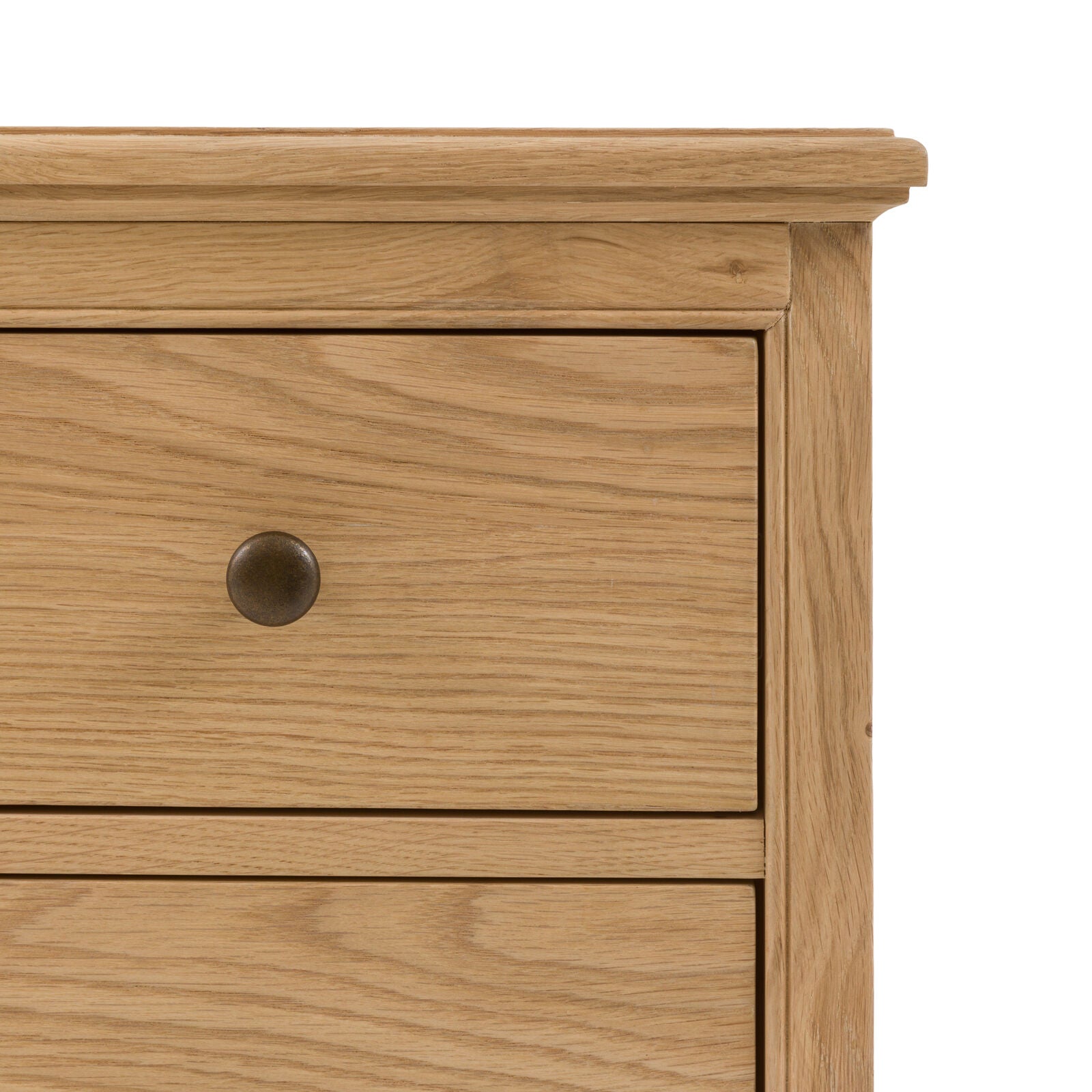 Modern compact oak chest of drawers with three drawers