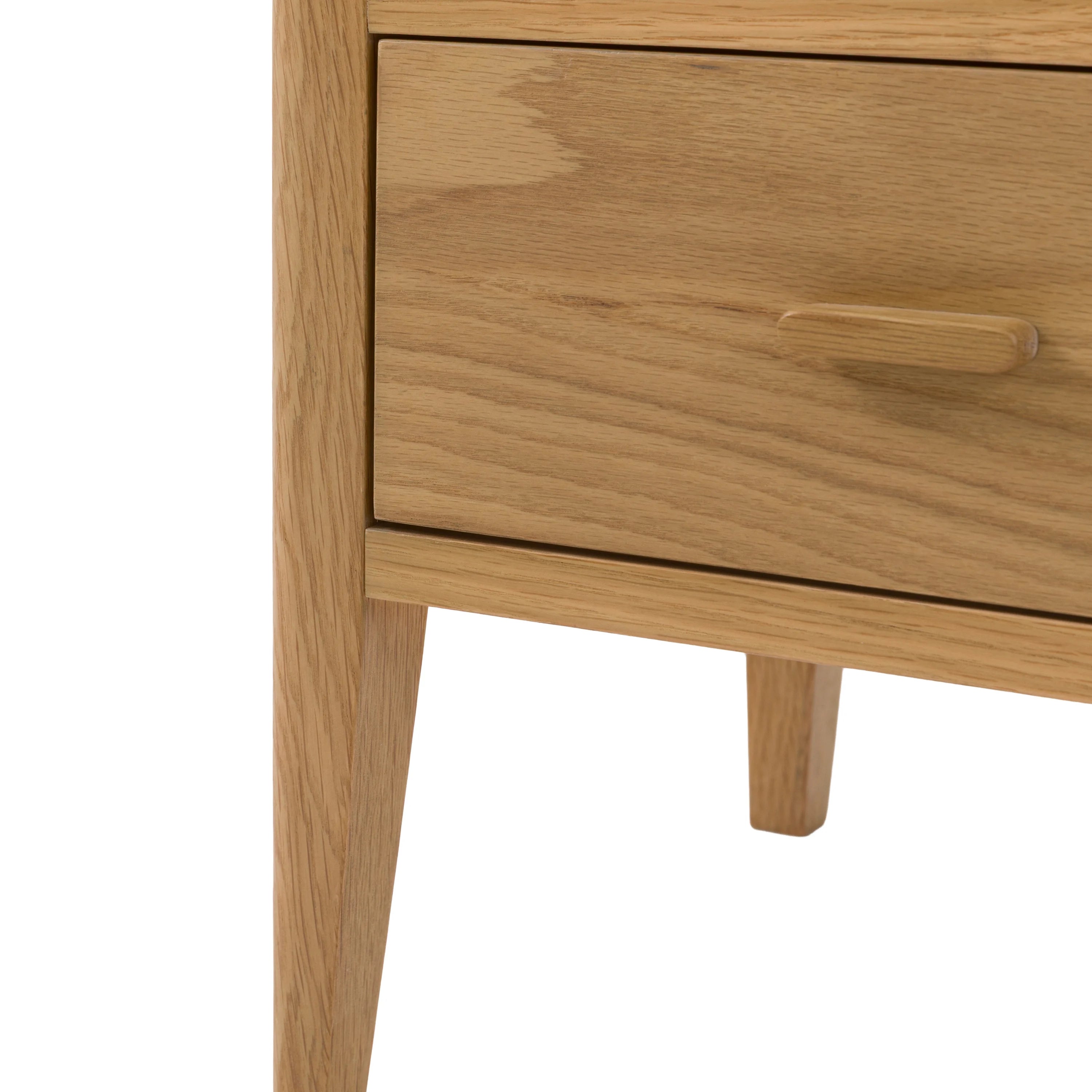 Hampton Bedside Table 40cm – Natural Finish 2 Drawer