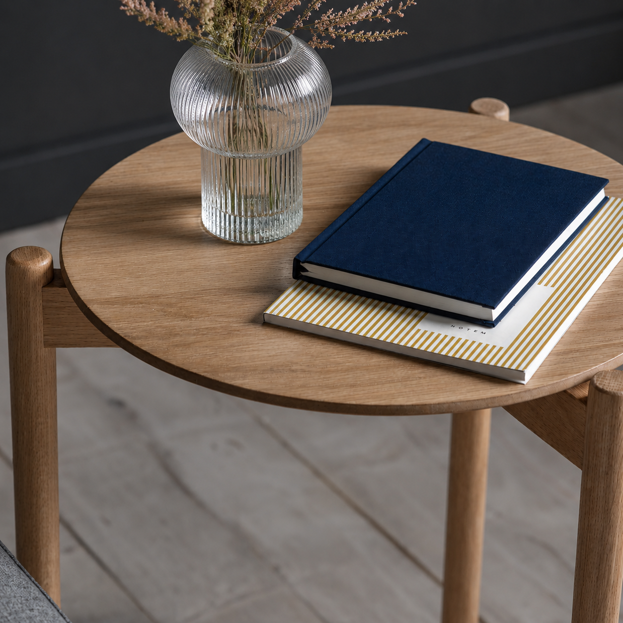 HARROW Oak Bedside Table | Simple Round Oak Design