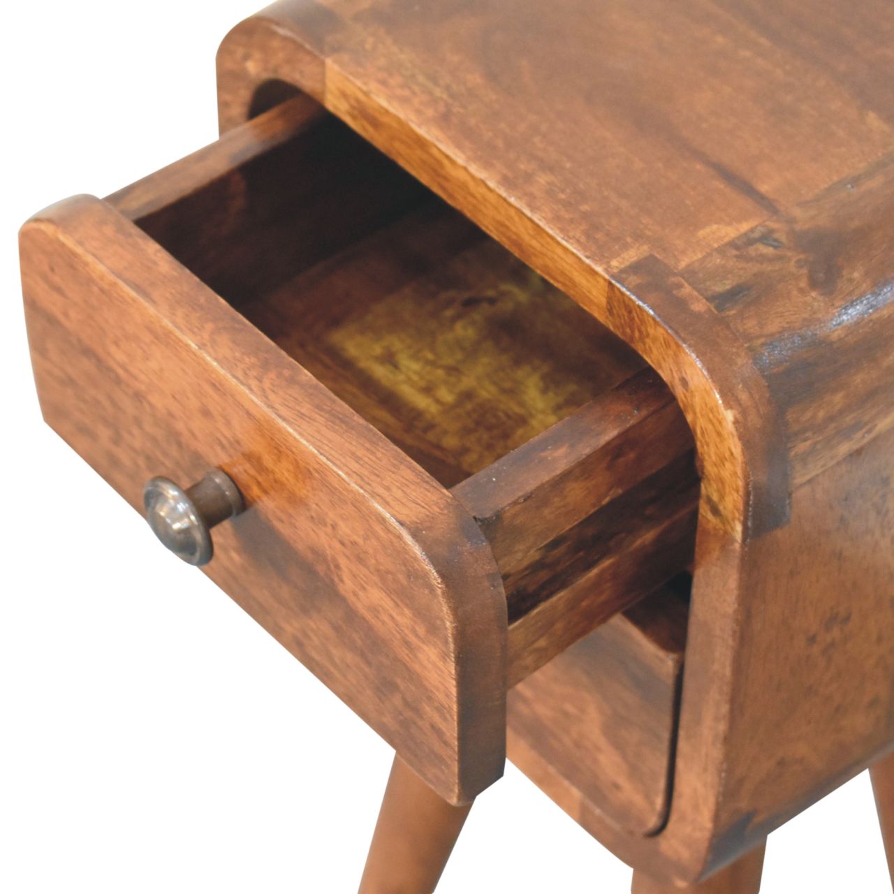 Modal 20cm Extra Narrow 2 Drawer Bedside Table – Chestnut