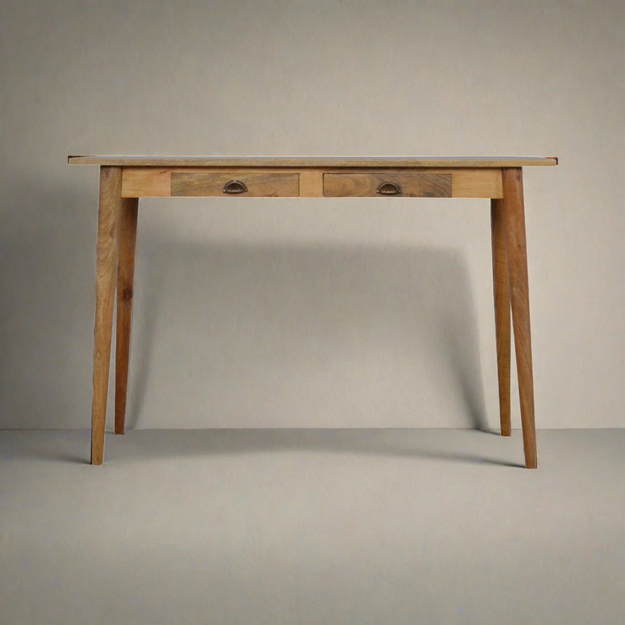 JONAH Handmade Nordic Home Office Desk in Solid Wood with 2 Drawers | malletandplane.com