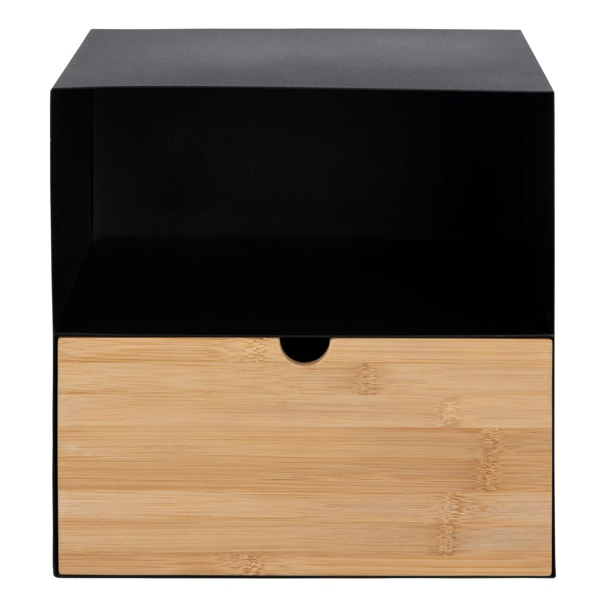 JOREN Wall Mounted Bedside Table – Black Metal & Bamboo | malletandplane.com