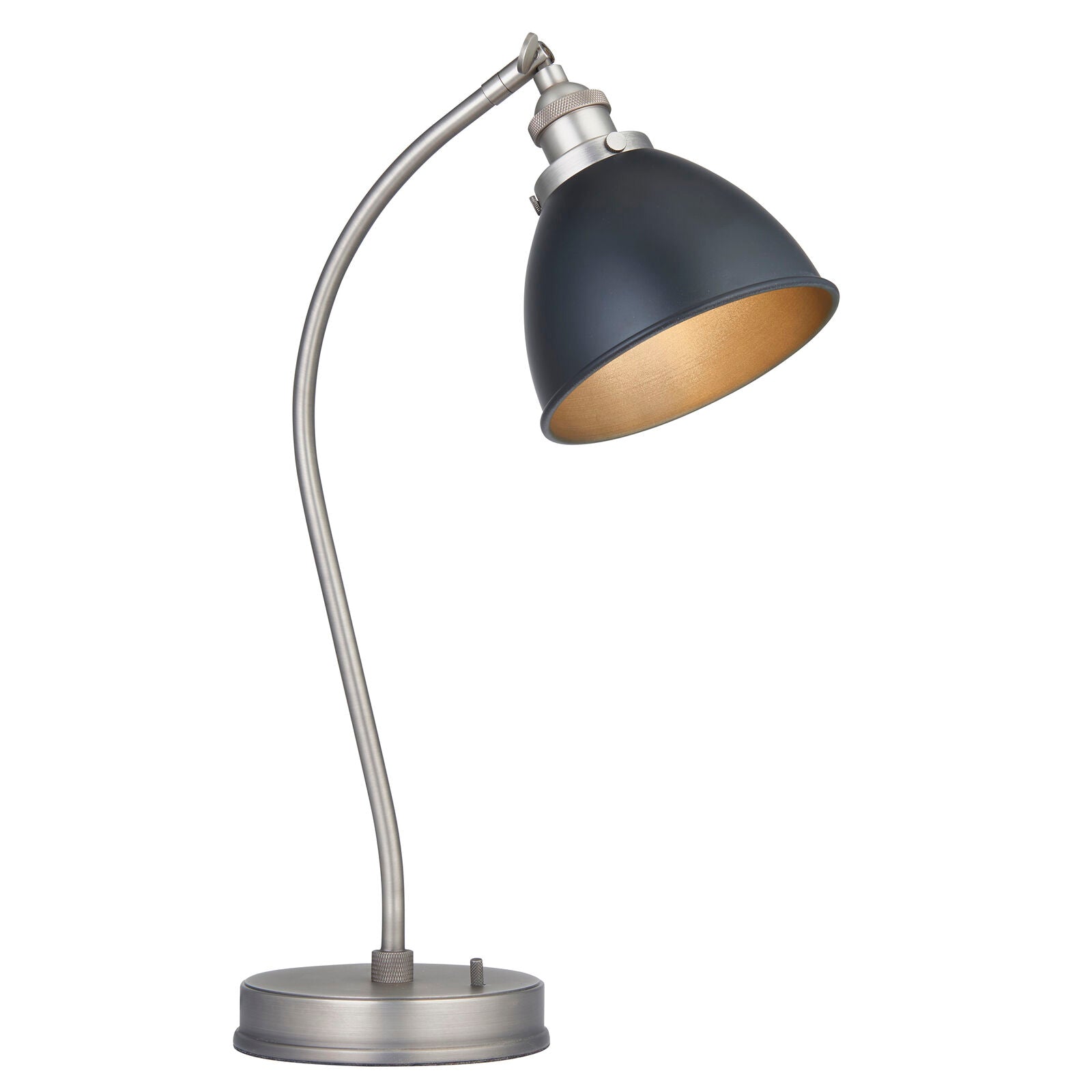 FRANKLIN Bedside Reading Lamp – Matt Black & Aged Pewter