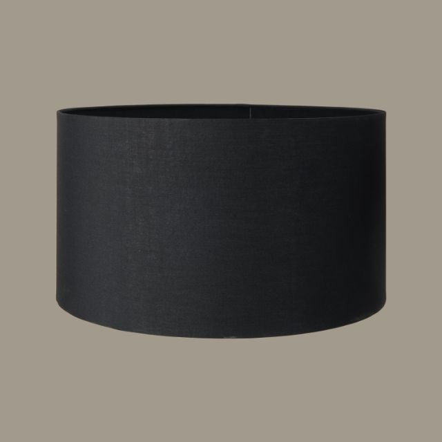 LOKI Volcanic-Effect Grey Stoneware Table Lamp – 30cm Black Shade | malletandplane.com