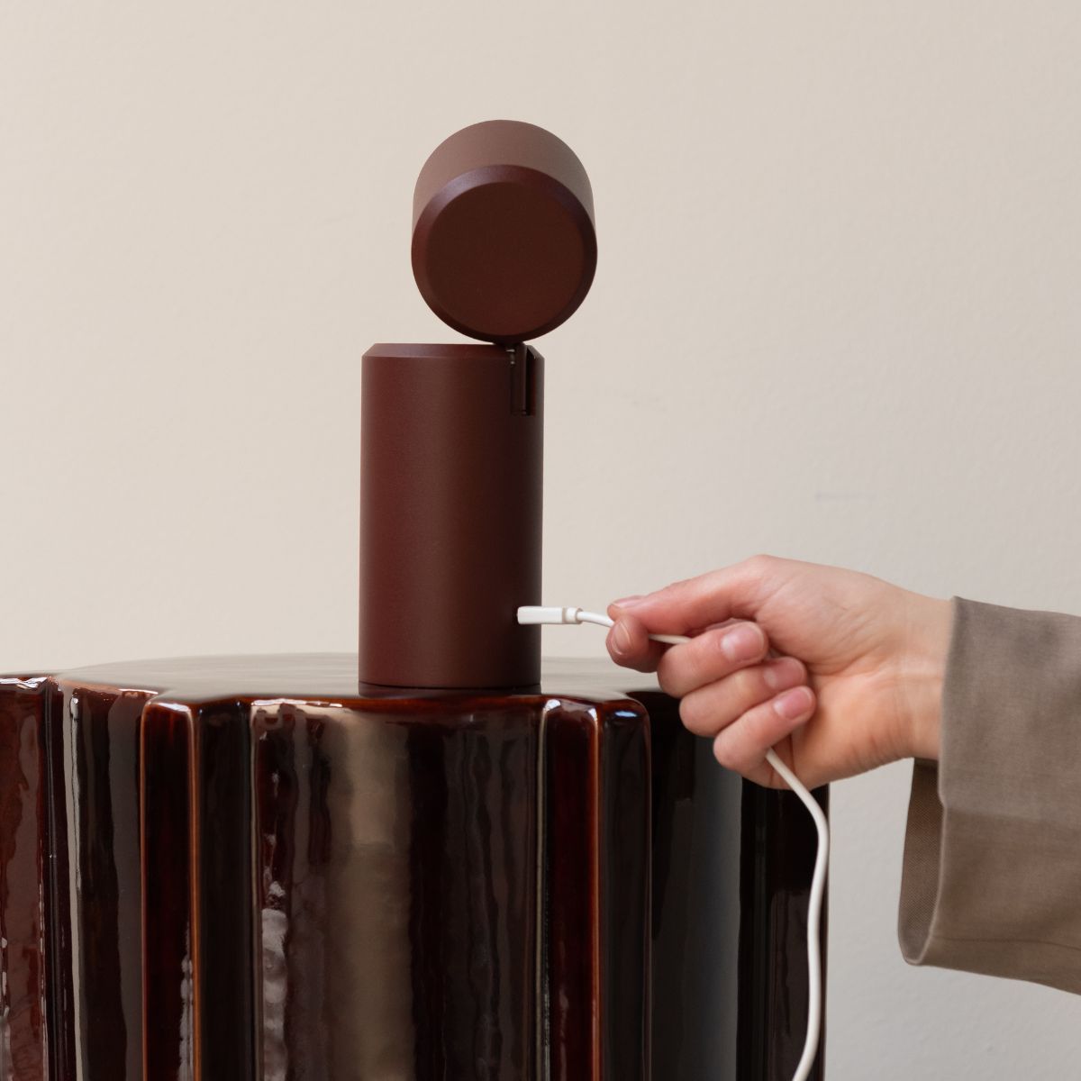 Milan Rechargeable Table & Wall Lamp - Burgundy