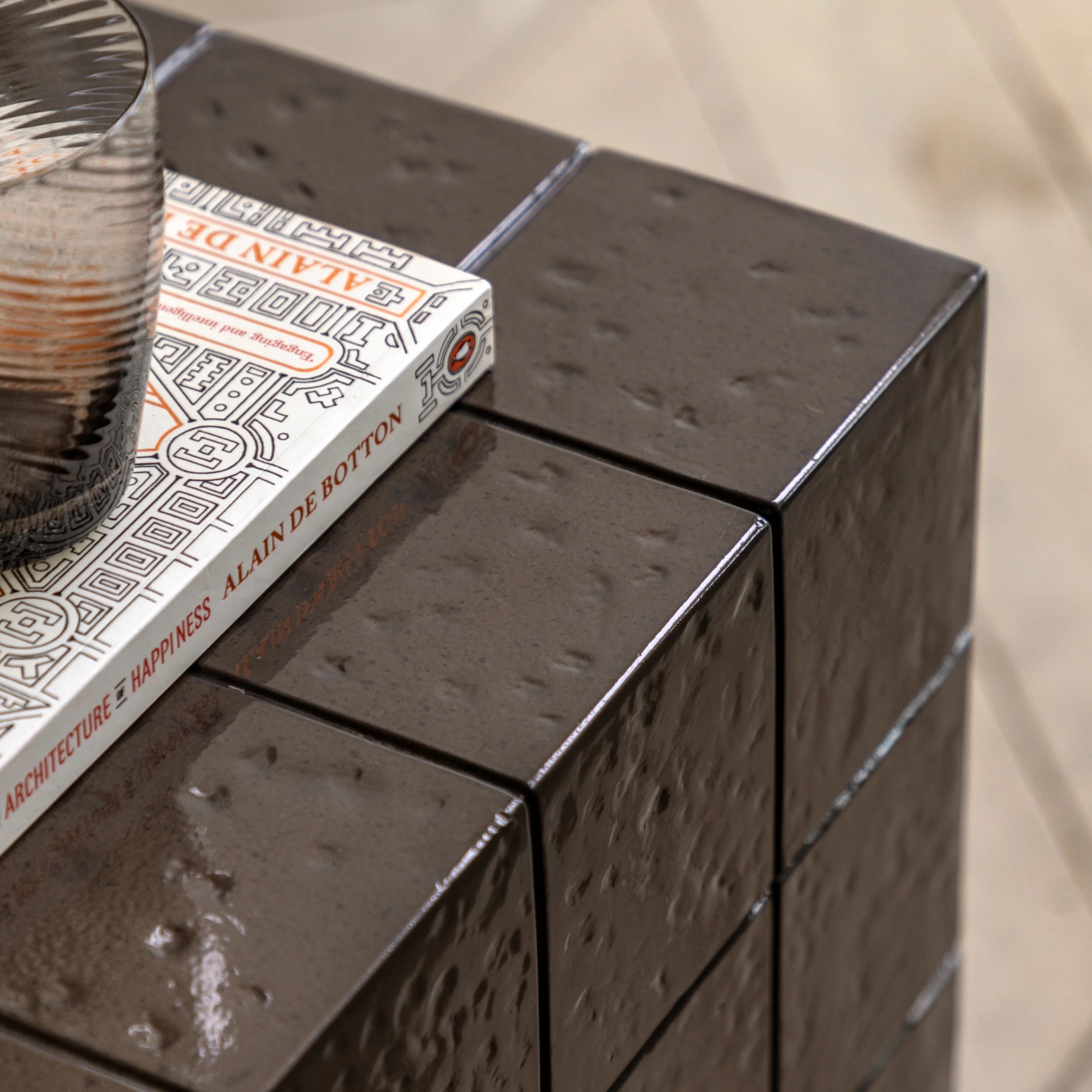 Nero Block Bedside Table