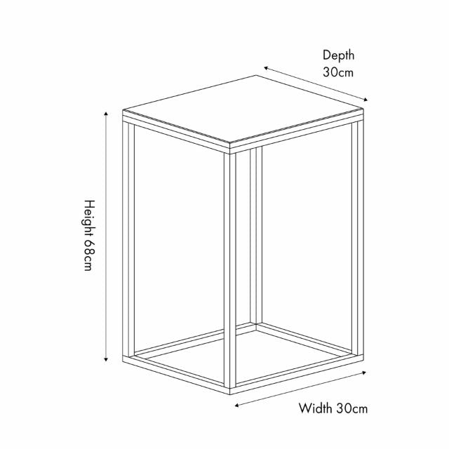 NORDEN Side Table – White Marble Top & Black Metal Frame | malletandplane.com
