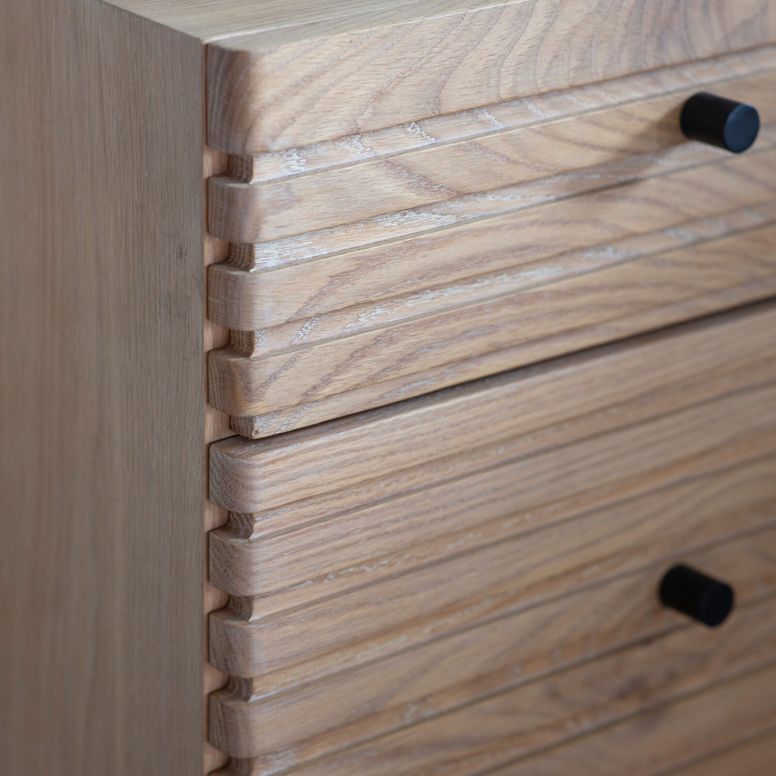 OKAYAMA 2 drawer Japandi style bedside table in natural oak finish | malletandplane.com