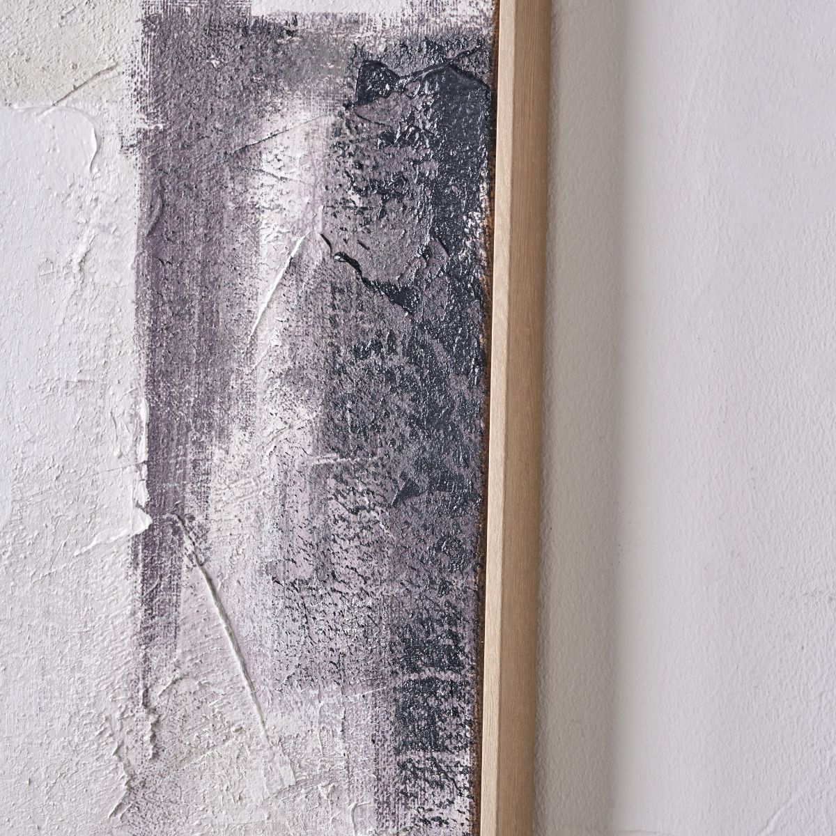 QUIET FORM – Neutral Abstract Canvas with Natural Frame