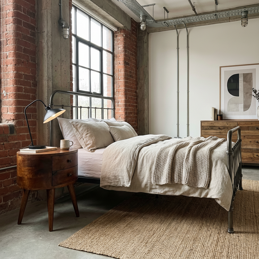 Regent Handmade Solid Wood Bedside Table with 2 Drawers in Deep Chestnut Finish