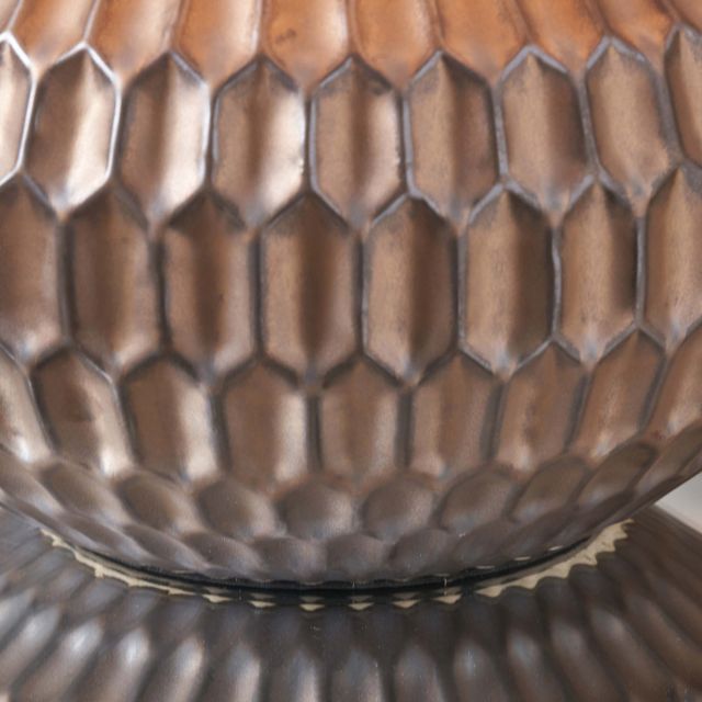 SOREN Bronze Textured Ceramic Table Lamp Linen Look Shade | malletandplane.com