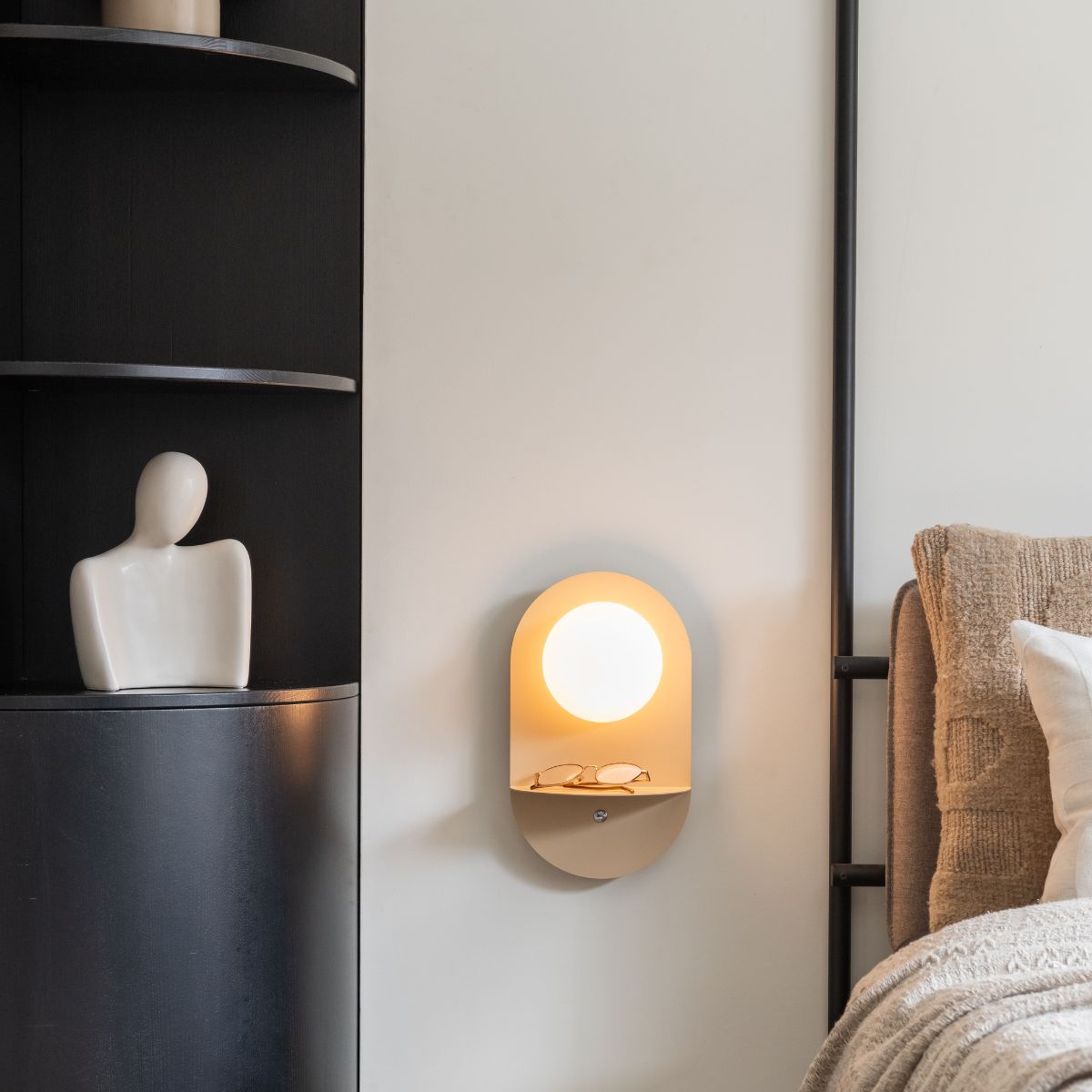 TOKYO Sand Wall Light with Shelf & USB Charger
