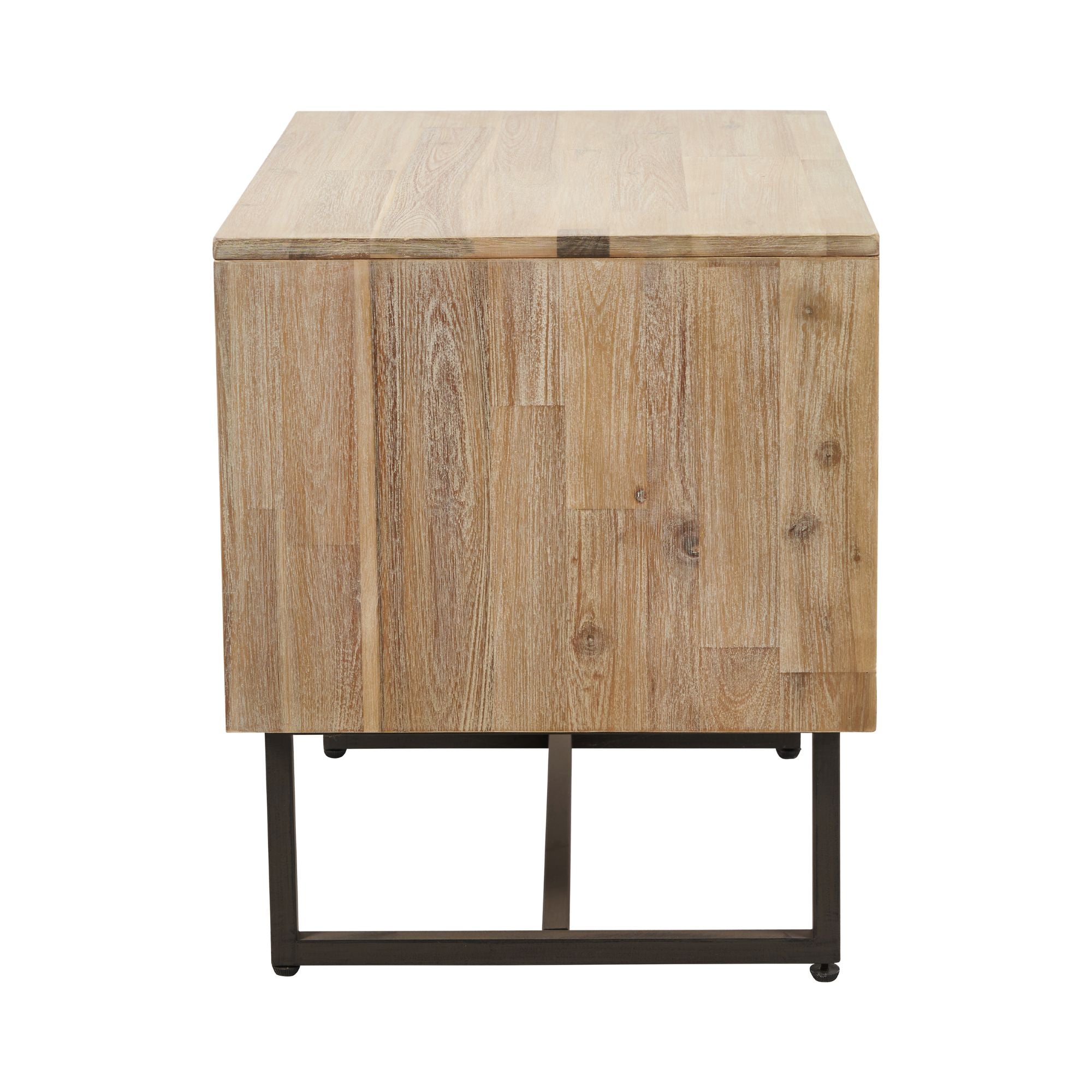 Torvik sand wash acacia wood 1 drawer bedside table with open niche | malletandplane.com