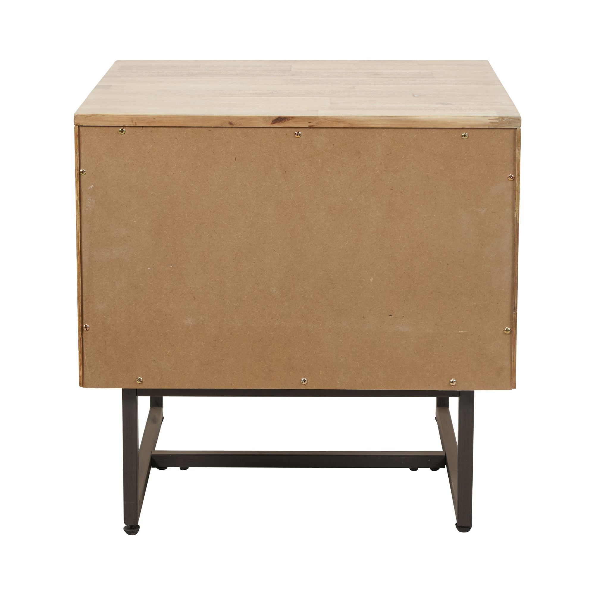 Torvik sand wash acacia wood 1 drawer bedside table with open niche | malletandplane.com