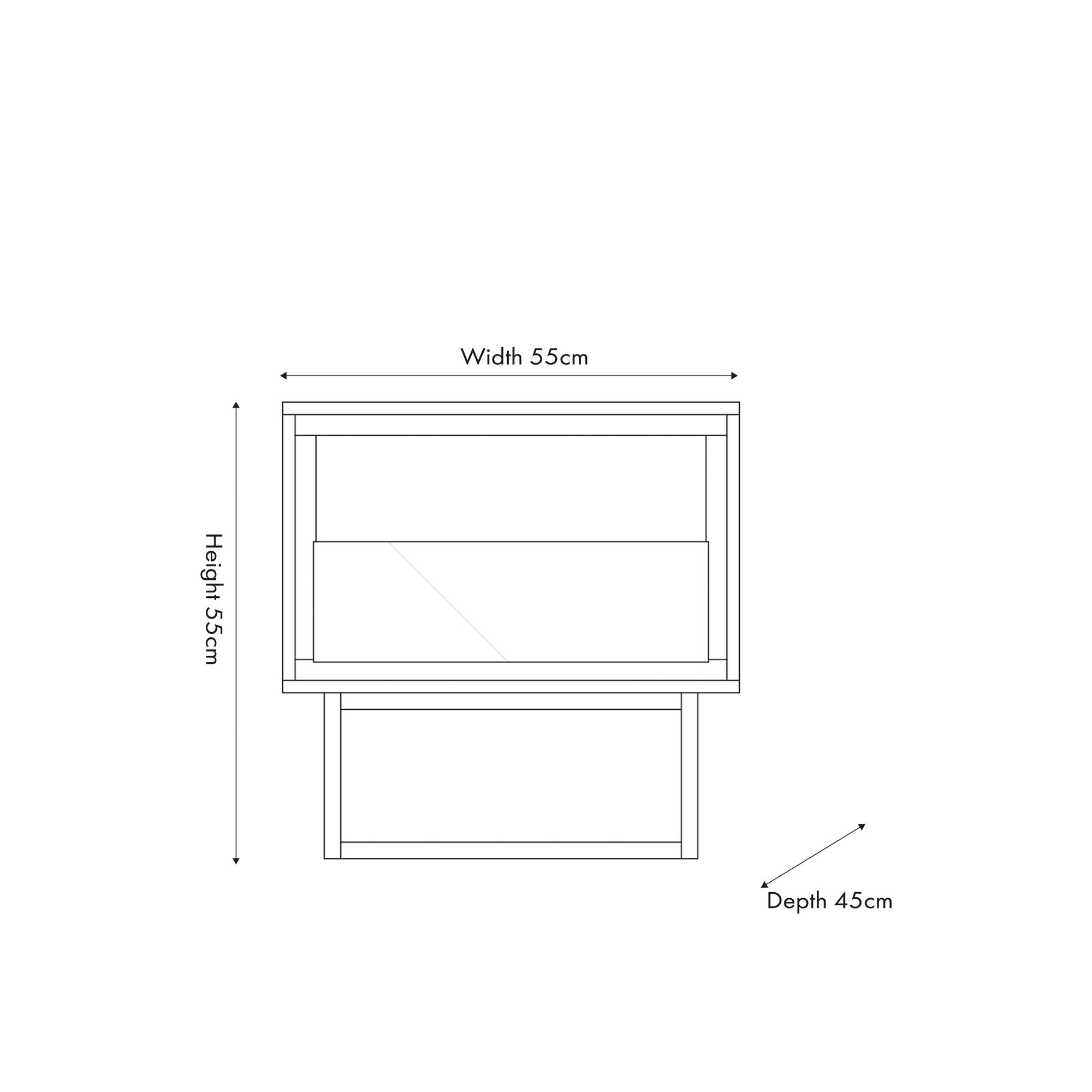 Torvik sand wash acacia wood 1 drawer bedside table with open niche | malletandplane.com