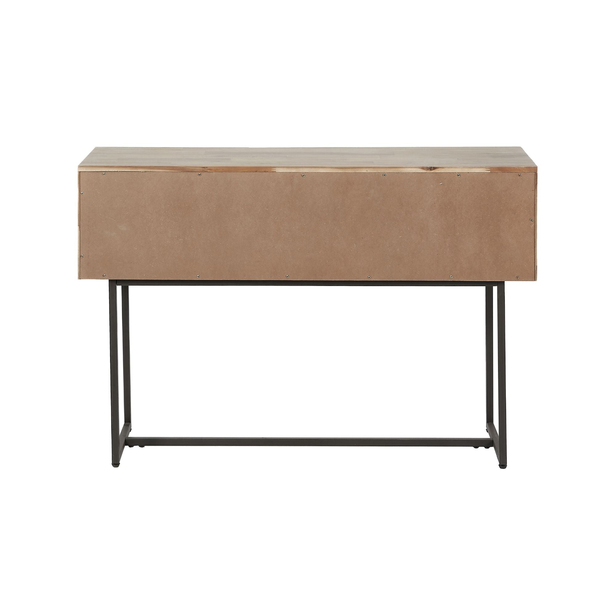 Torvik sand washed solid acacia wood console table with 1 drawer and 1 open niche | malletandplane.com