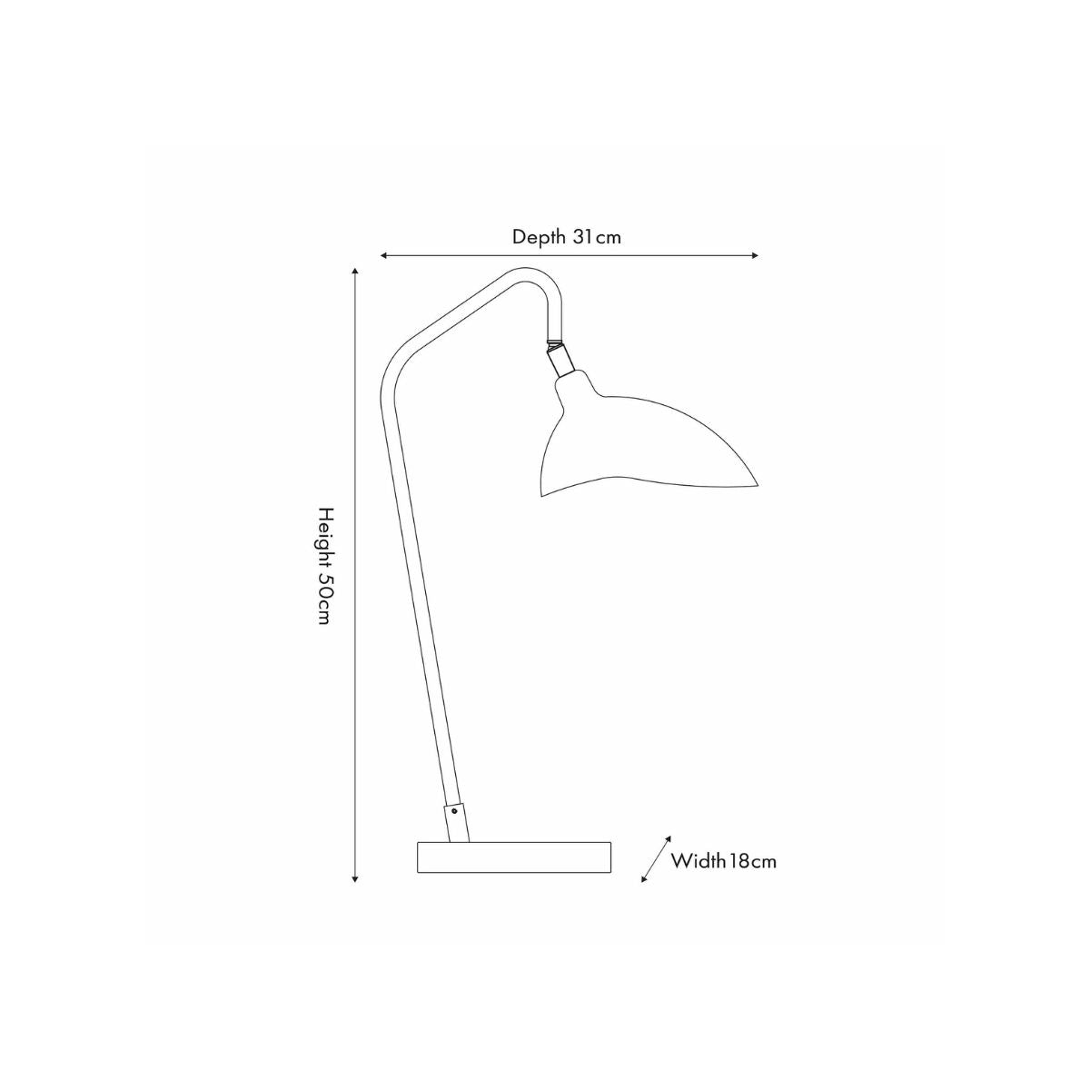 TOULON Black Metal Bedside Reading Lamp