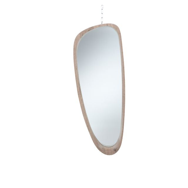 VIDA Natural Wood Veneer Teardrop Wall Mirror | malletandplane.com