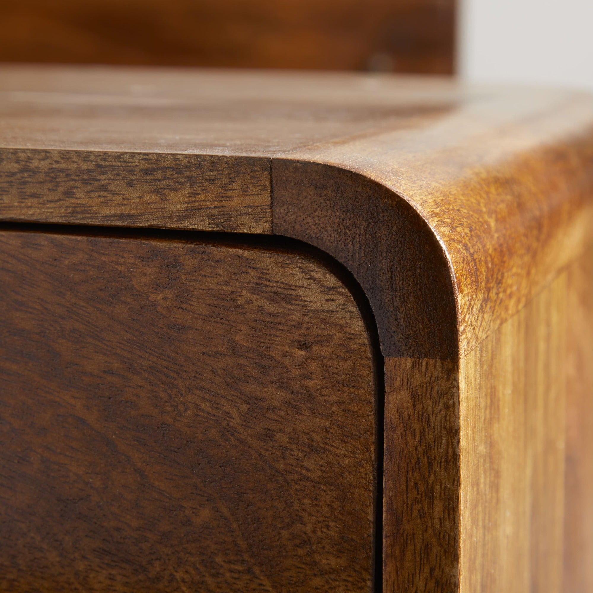 Century 2 Drawer Solid Wood Standard Bedside Table in Deep Chestnut Finish | malletandplane.com