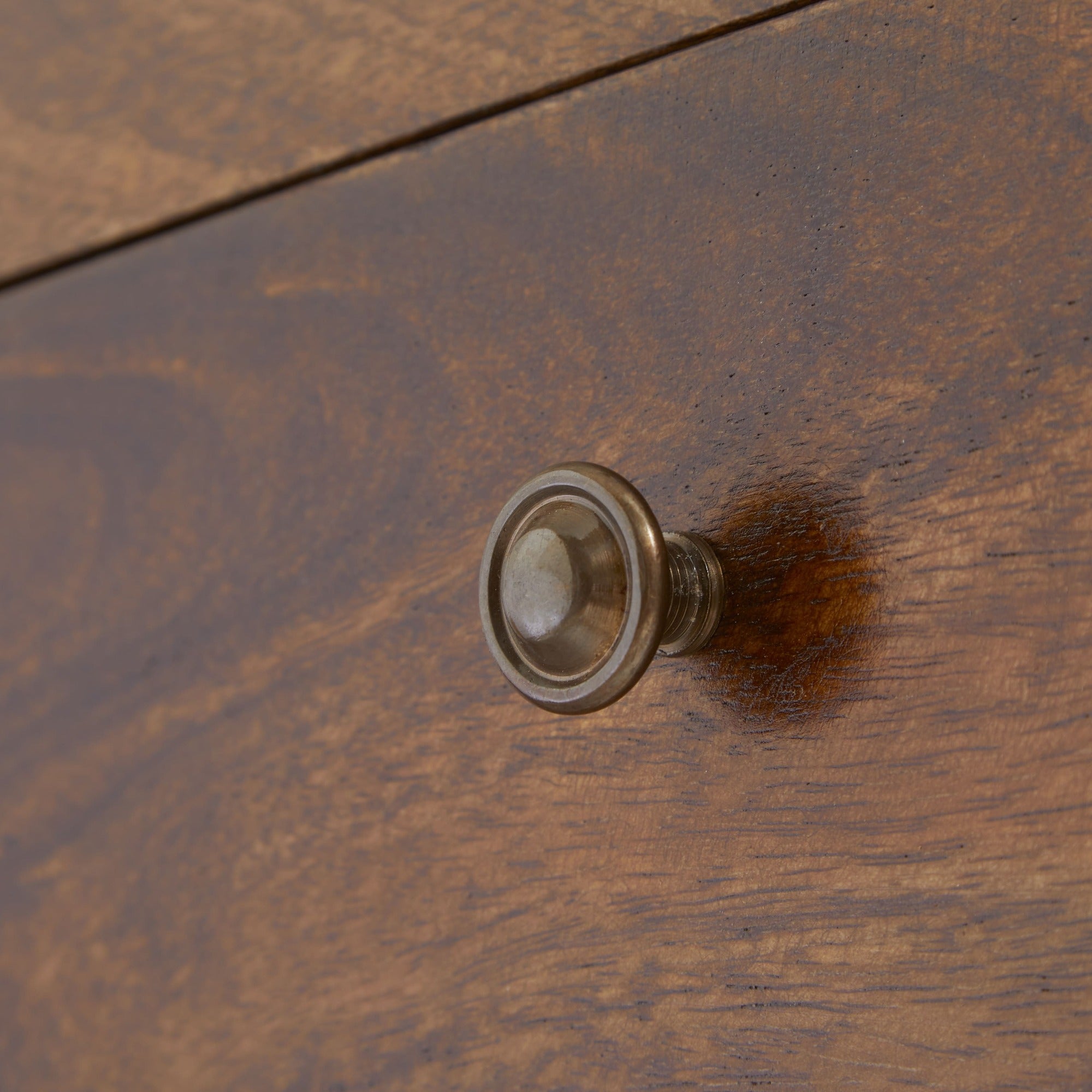 Century solid wood 45cm 2 drawer bedside table in deep chestnut finish