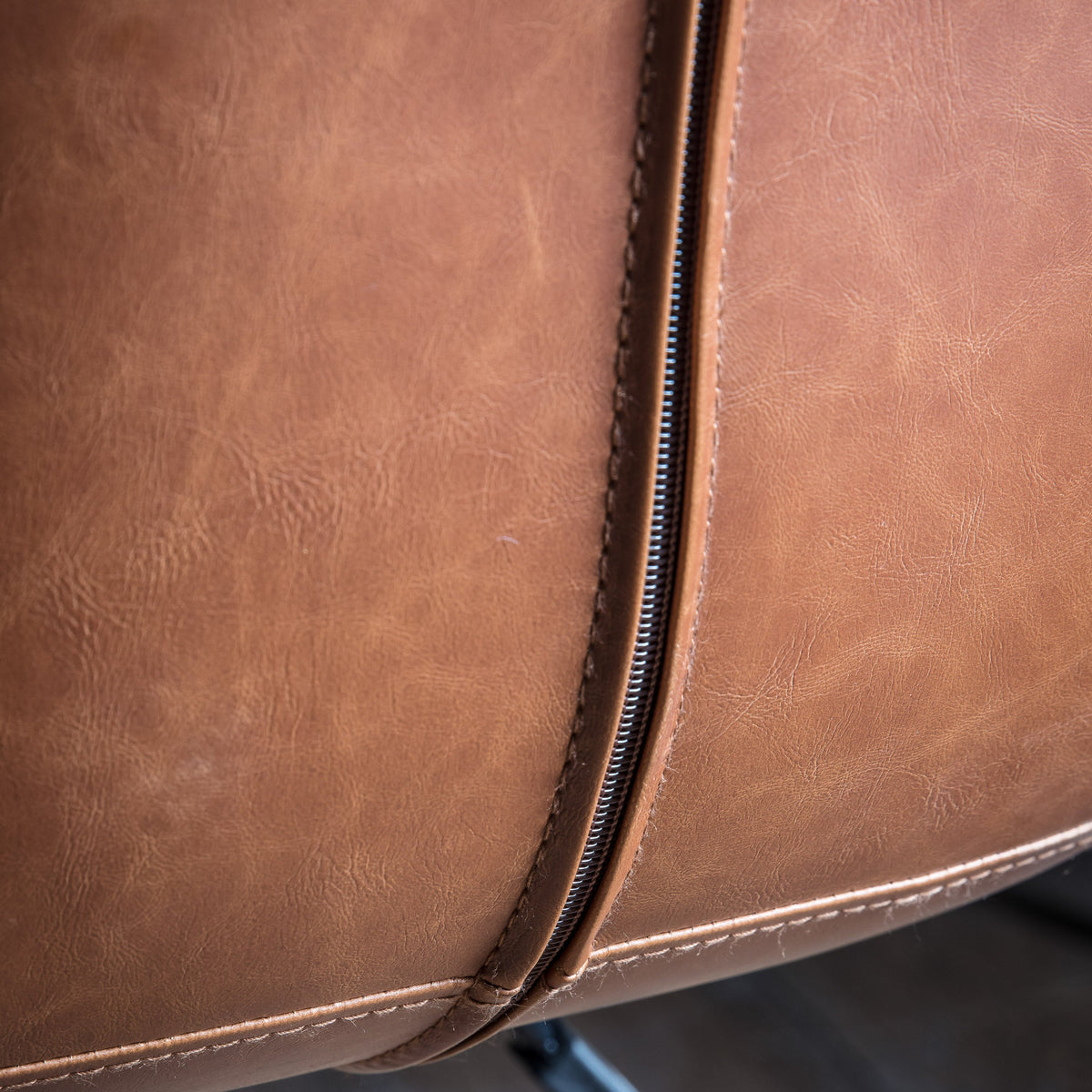 MENDEL compact brown swivel desk chair with castor base