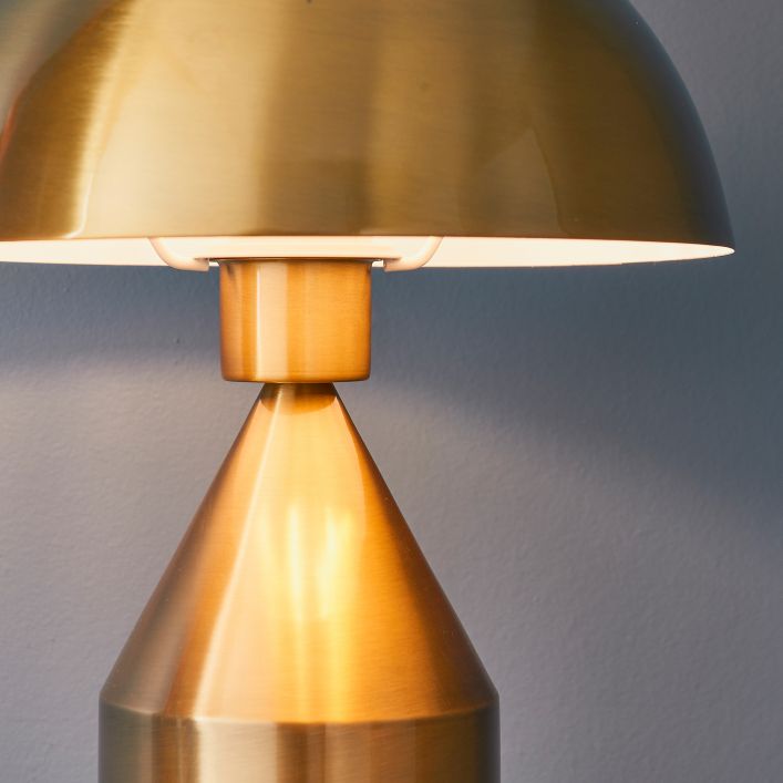 Carmen gold table lamp with gloss white internal shade | malletandplane.com