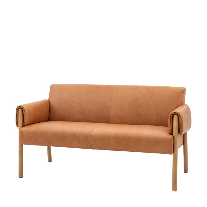 Brad soft brown leather 2 seat sofa | malletandplane.com