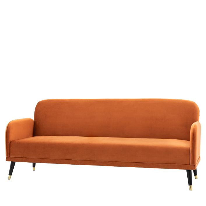 Steve click clack sofa bed in rust, cyan blue, or deep grey upholstery | malletandplane.com