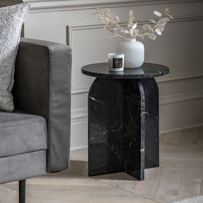 Siena solid marble side table | malletandplane.com