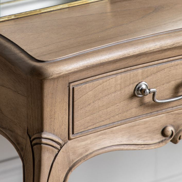 Marie solid mindy wood French style 3 drawer dressing table | malletandplane.com