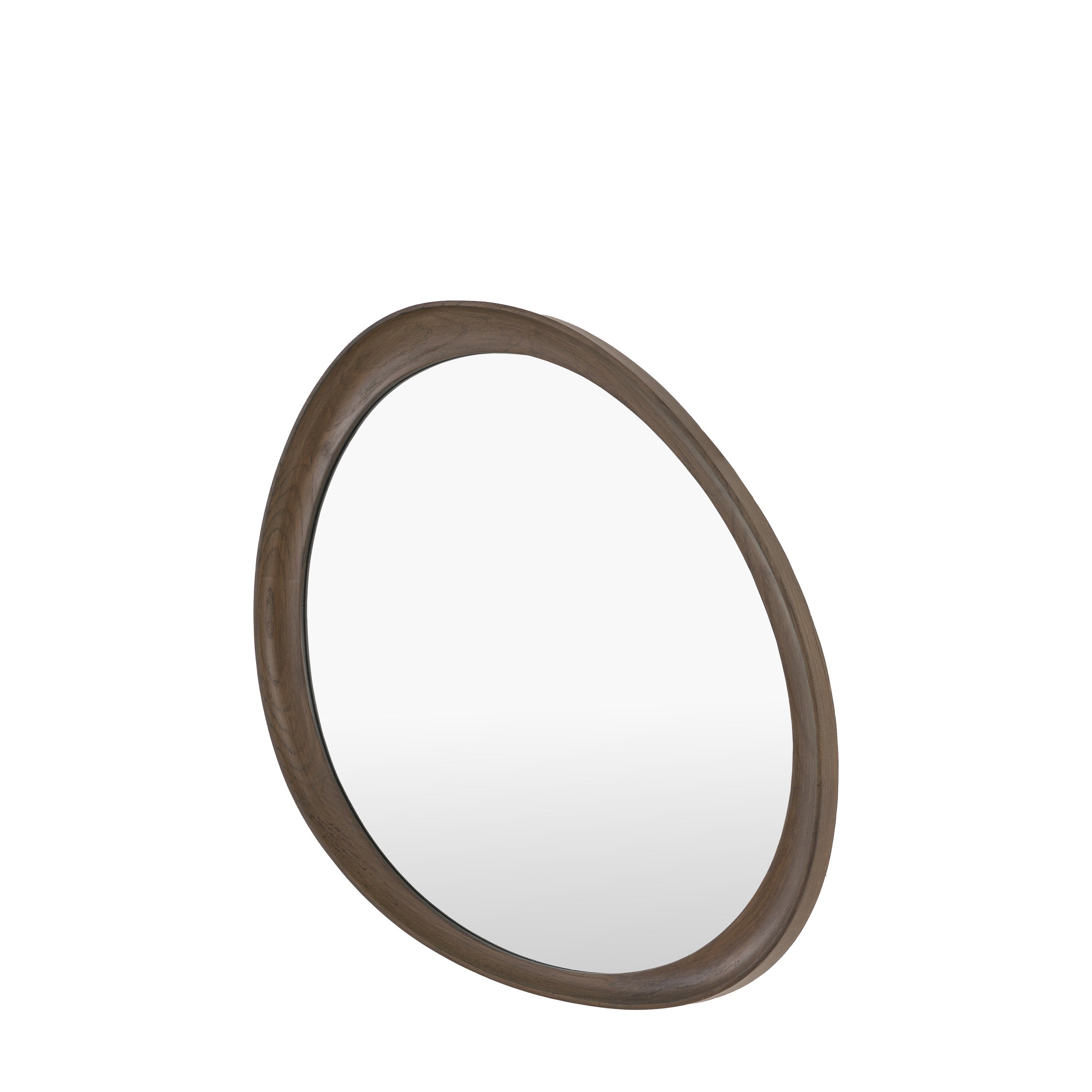 Copenhagen Pebble Mirror Walnut - detail and lifestyle view 5