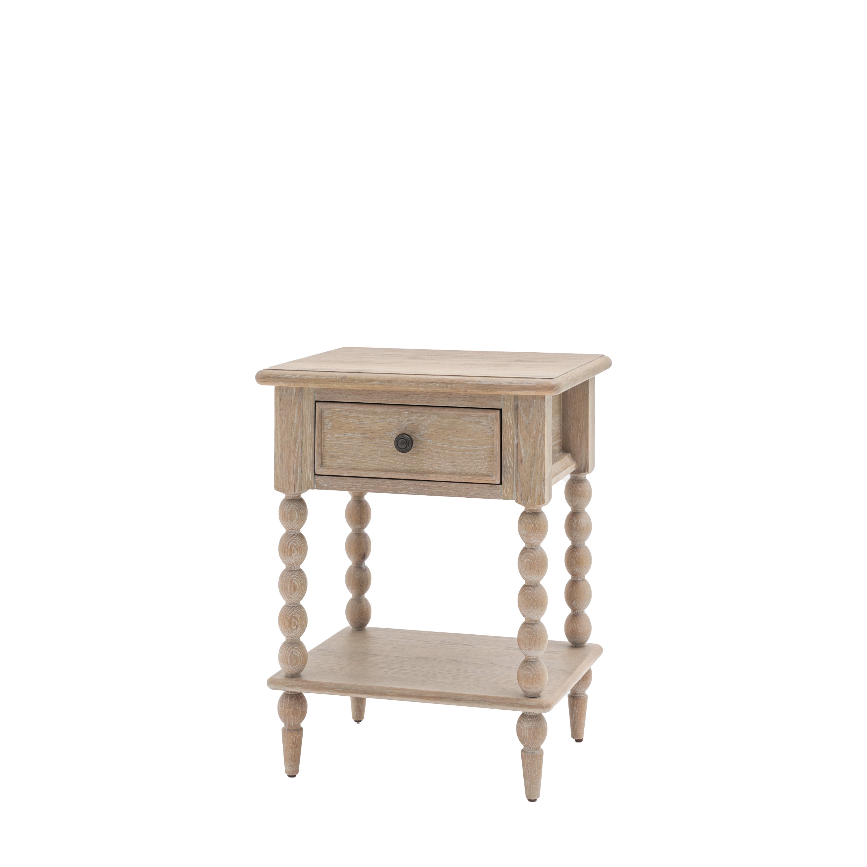 MABEL Natural 1 Drawer Bedside Table - detail and lifestyle view 5