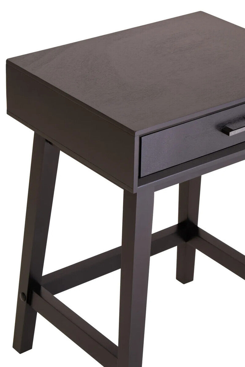 Blake Black Bedside Table 66cm