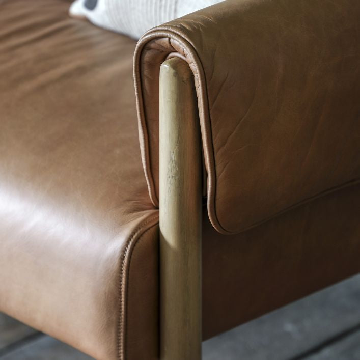 Brad soft brown leather 2 seat sofa | malletandplane.com