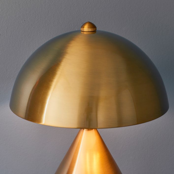 Carmen gold table lamp with gloss white internal shade | malletandplane.com