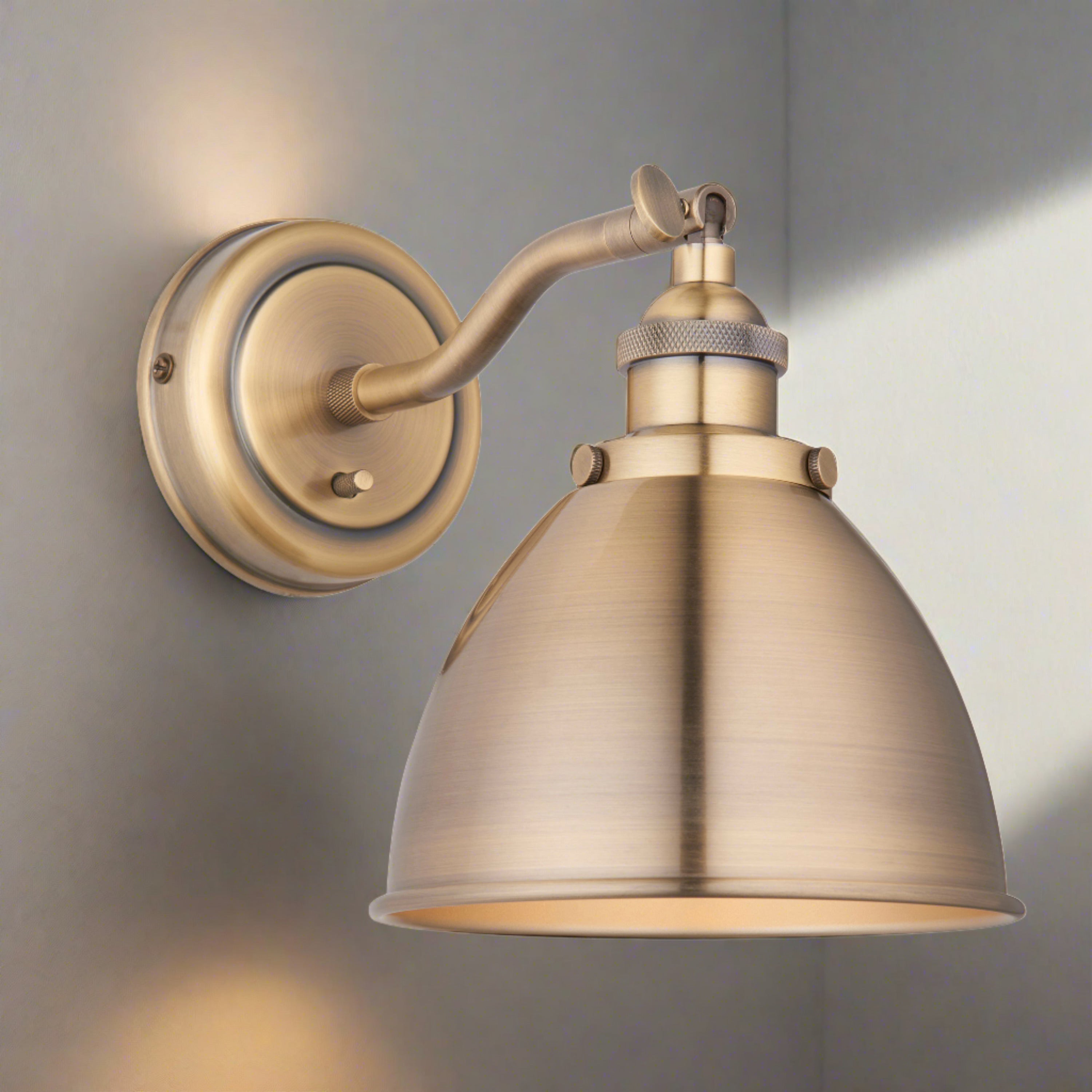 Eddie antique Brass bistro style wall light | MalletandPlane.com