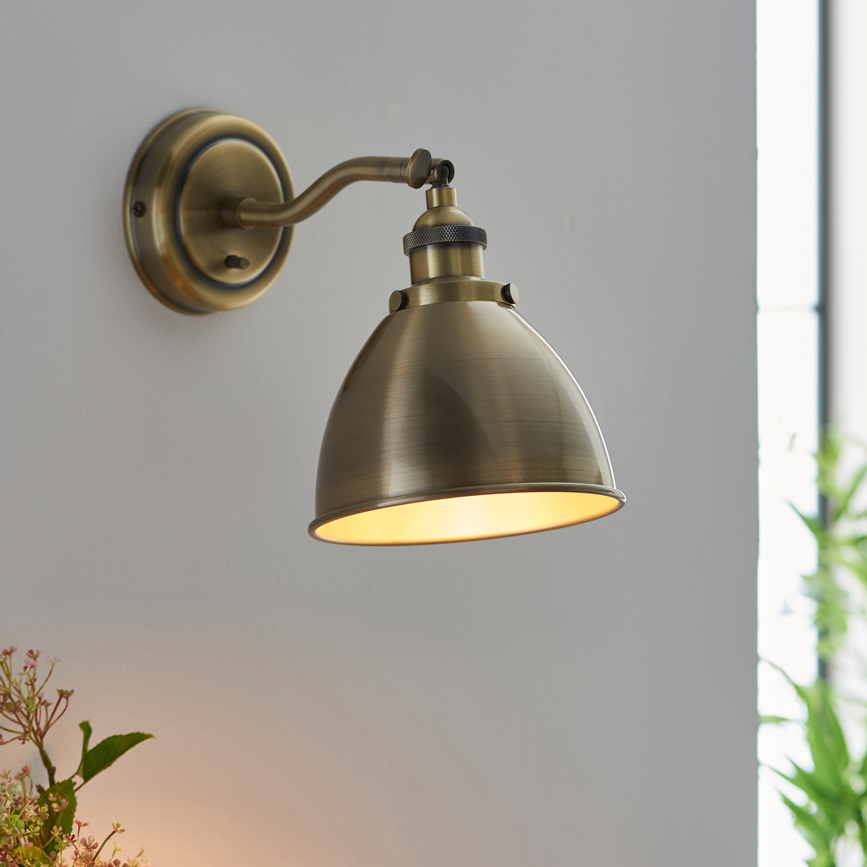 Eddie antique Brass bistro style wall light | MalletandPlane.com