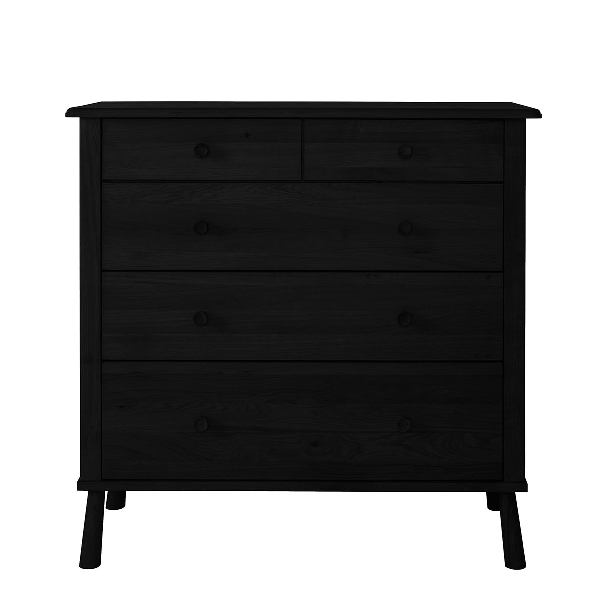 Axel nordic style chest of drawers in black oak with 5 drawers | MalletandPlane.com