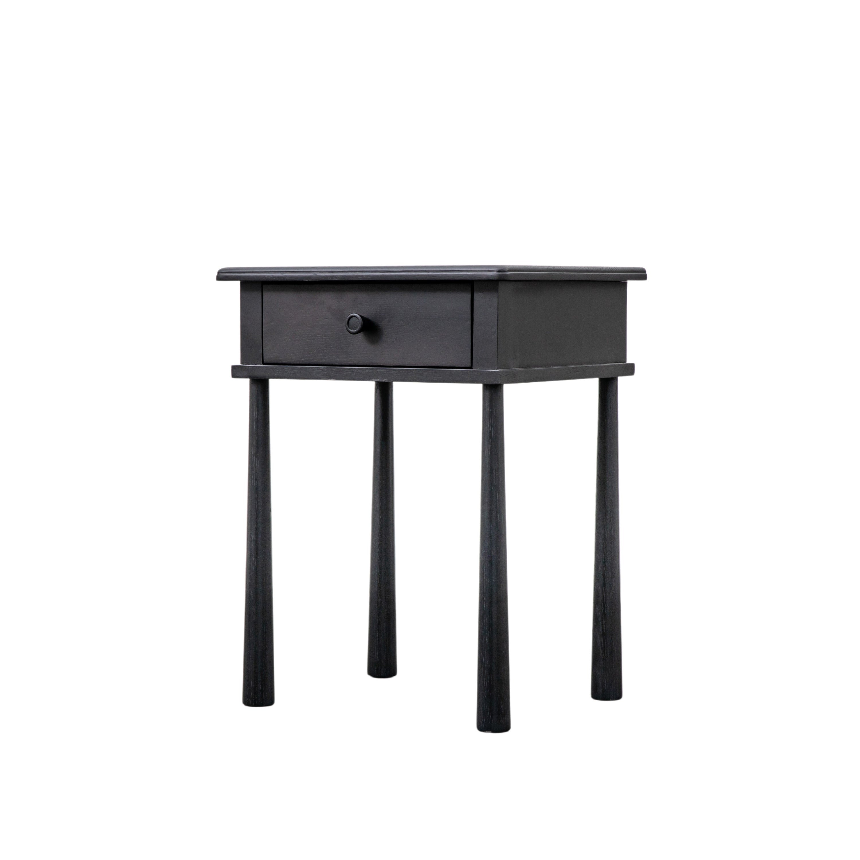 Axel Nordic style black bedside table with pull out drawer | MalletandPlane.com